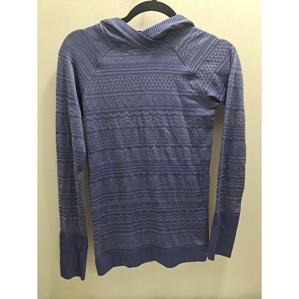 Lululemon Rest Less Hoodie Size 2 Gatsby Blue Long Sleeve Athletic Top
